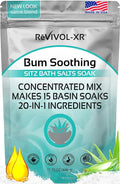 Sitz Bath for Hemorrhoids Soothing 20-in-1 Salts Mix + E Oils, 15 Soaks Concentrate for Toilet Seat Basin – Comfort Relief, Made in USA with Premium Natural Ingredients Including Aloe & Epsom Salts