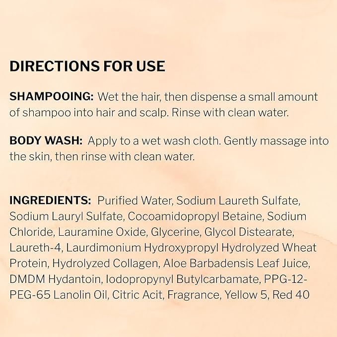McKesson Body Wash and Shampoo - 1  Gallon Bulk Refill Full Body Wash with Aloe, Apricot Scent - Sensitive Skin & Hair 2‑in‑1