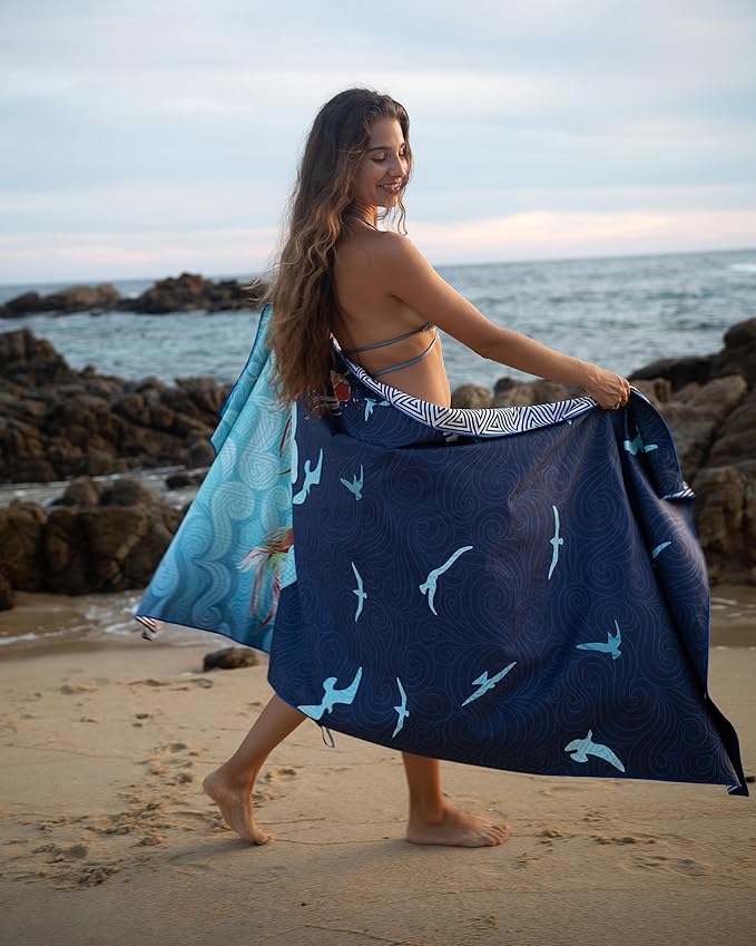 Quick Dry Towel Extra Large 78x35 Inch - Microfiber Beach Towel - Perfect for Beach, Travel, Swimming, Pool, Yoga, Hiking, Camping - Lightweight, Fast Drying, Compact for Adults (Koi Fish)