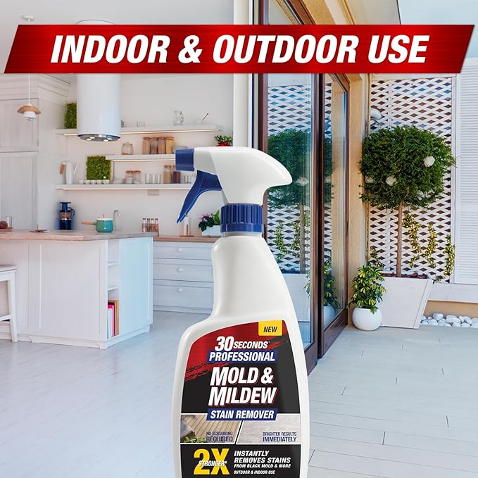 30 SECONDS Pro Mold and Mildew Stain Remover | Scrub Free | Brighter Results Instantly | Ready To Use | 32 Fl. Oz. (2 PACK)