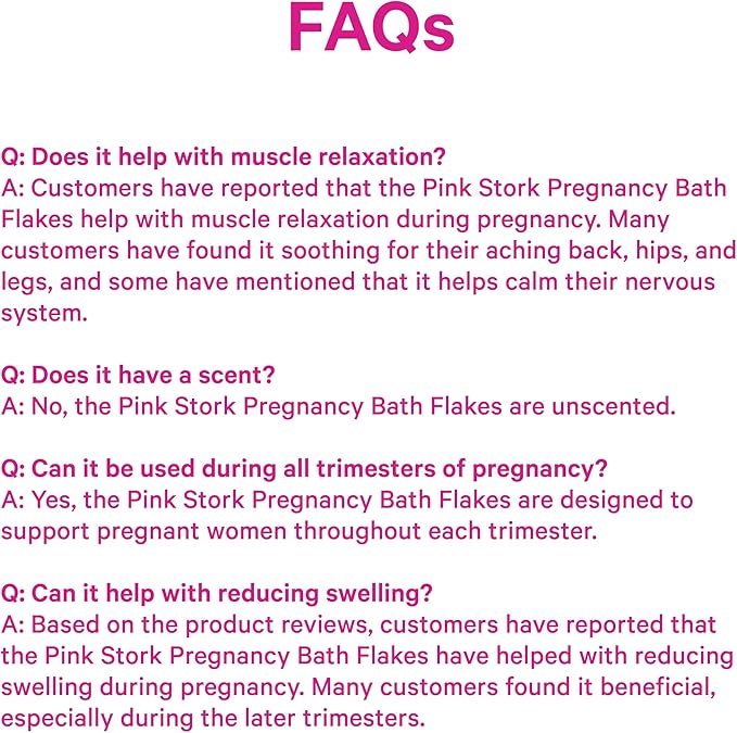 Pink Stork Pregnancy Bath Soak – Unscented Magnesium Flakes for Bath or Foot Soak – Pure Dead Sea Salt – Relief for Pregnancy Aches, Swollen Feet, and Stress – Clean, Fragrance-Free – 2 lb