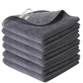 Nugilla Makeup Remover Cloth 12 x 12 Inch, Reusable Makeup Remover Towels for Washing Face, 6 Pack Washable Microfiber Face Cloth Fast Drying Washcloth, Grey
