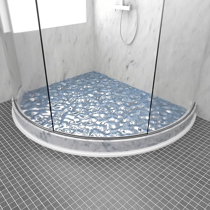 Duzzy 118 Inch Flexible Quarter Round Molding, Peel and Stick Silicone Rubber Trim Suitable for Shower Pans Gap and the Base of Staircase