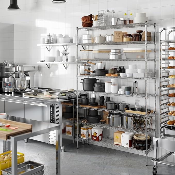 14" Deep x 54" Wide x 86" Height Wire Shelving Kit | 8-Tier | NSF Commercial Storage Rack Unit
