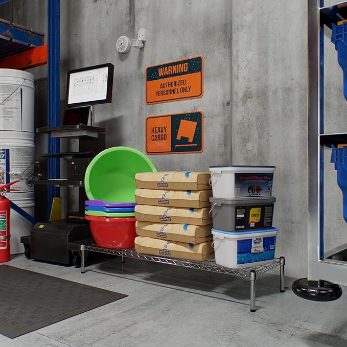 18" Deep x 54" Wide x 8" Height Wire Shelving Kit | 1-Tier | NSF Commercial Storage Rack Unit