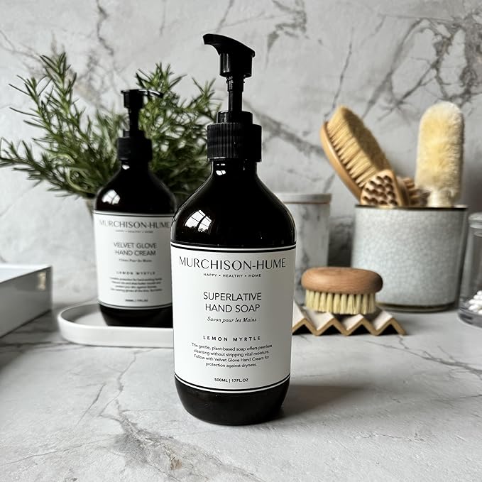 Murchison-Hume Luxury Vegan Hand Soap with Pump Dispenser, Moisturizing Hand Wash, SLS, Paraben & Cruelty-Free, 17oz (Lemon Myrtle)