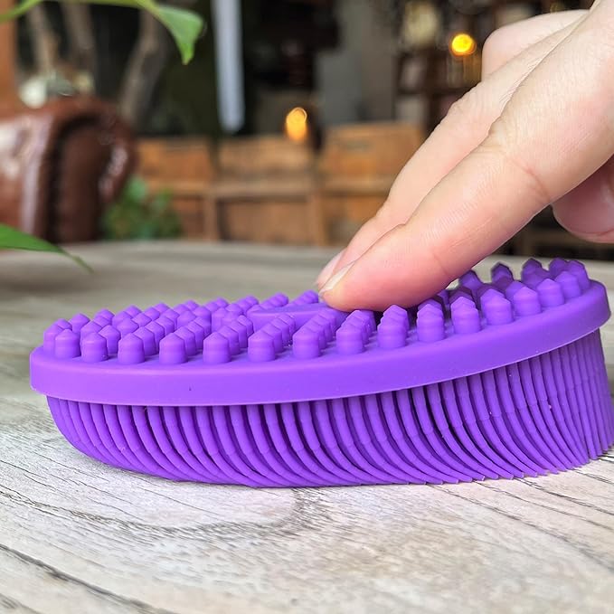 Premium Sensory Brush for Kids or Autism,Soft Silicone Body Scrubber,2 in 1 Sensory Room Occupational Therapy Fidget Brushes,Silicone Loofah,Pets Shower Brush Bath Brushes Shampoo Brush
