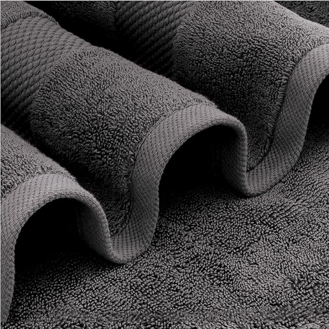 White Classic Luxury Bath Sheets Towels for Adults Extra Large | Highly Absorbent Hotel Collection | 35x70 Inch | 2 Pack (Charcoal Gray)