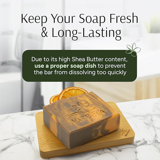 Marbela Cosmetics Orange Ginger Handmade Soap Bar - Made in USA, Vegan Friendly, Palm Oil Free, Natural Bar Soap - Gentle Face & Body Soap for Daily Skin Care, Moisturizing & Nourishing - 3.5 oz