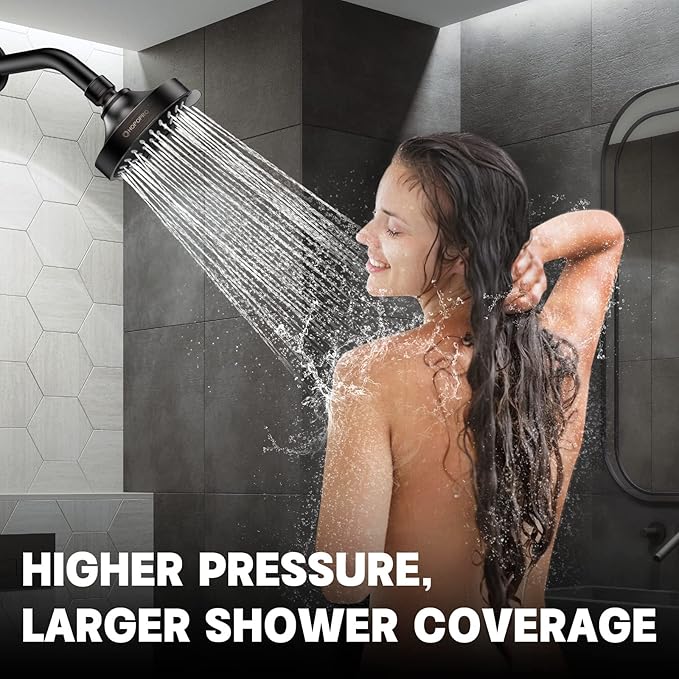 HOPOPRO 5-Mode High Pressure Shower Head - The Washington Post, NBC News, Today TV Show Recommended - High Flow Fixed Showerheads (4 Inch Oil Rubbed Bronze)