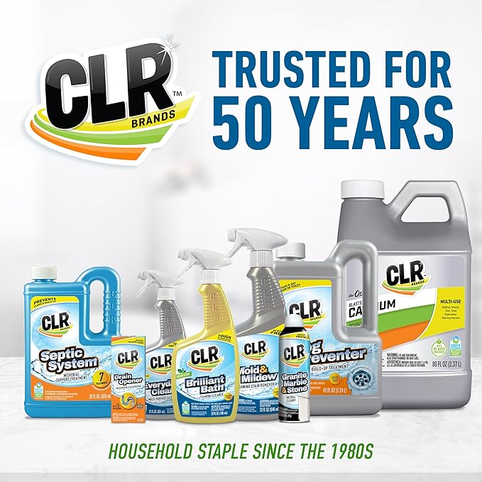 CLR Brands Calcium, Lime & Rust Remover, 26 oz. Spray Bottle, 2 Pack, Blasts Calcium, Dissolves Lime Deposits, Zaps Stubborn Rust Stains and Hard Water Deposits