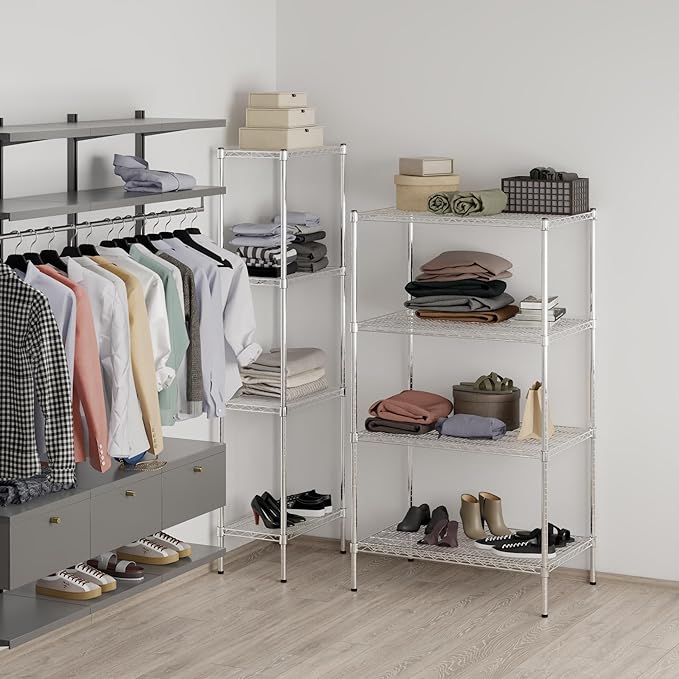 24" Deep x 36" Wide x 64" Height Wire Shelving Kit | 4-Tier | NSF Commercial Storage Rack Unit