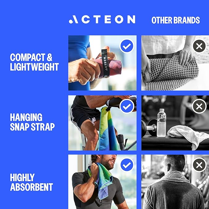 Acteon Microfiber Gym Towels 5 Pack – Quick Dry, Silver ION Odor-Free, Super Absorbent Sweat Towels for Women, Workout, Yoga, Pilates, Tennis, Running, Swimming, Travel – 16x30.5 Inch (Lavender Rose)