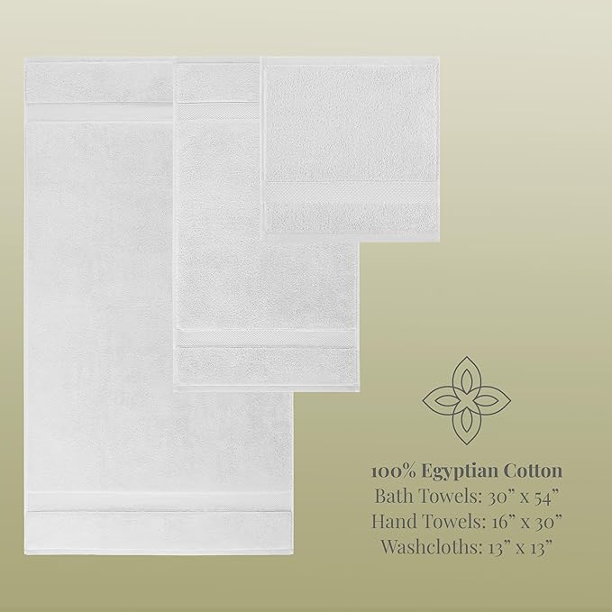 Aston & Arden Egyptian Wash Cloths - Pack of 6 - Oversized Ultra Soft Thick & Absorbent, 100% Ringspun Egyptian Cotton Bathroom Towel for Spa, Hotel, 600 GSM, 13 x 13 in, Dark Grey