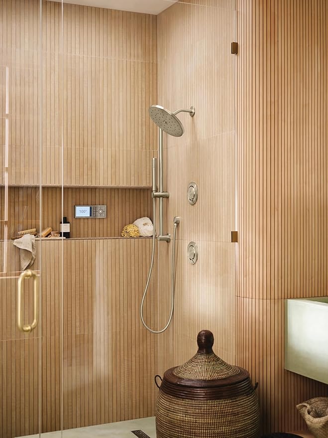 Moen Terra Beige Smart Shower 4-Outlet Digital Shower System Controller for Thermostatic Shower Valve, TS3304TB