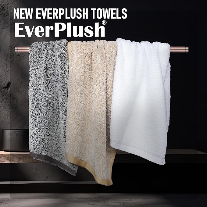 Minor Flaws - Everplush Diamond Jacquard 6 Pieces Bath Towel Set, Luxury Super Soft Oversized everplush Towels, Highly Absorbent everplush Diamond Jacquard Quick Dry Bath Towel for Bathroom White