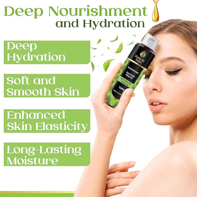Ayurveda Unscented Body Oil, Natural, Moisturizing & Hydrating Organic Fragrance Free Body Oil For Women And Men, Ayurveda Products For Crepey Skin (Pack of 2)