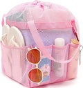Mesh Shower Caddy Portable with Drawstring, Dorm Room Essentials for College Girls Guys, 8-Pocket Extra Large Shower Bag Basket Tote for Camping Beach Gym Travel Toiletry Bathroom