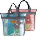 Mesh Shower Caddy Bag Portable Hanging Toiletry and Bath Organizer with Zipper for Travel, Gym, Camping, College Dorms, Beach