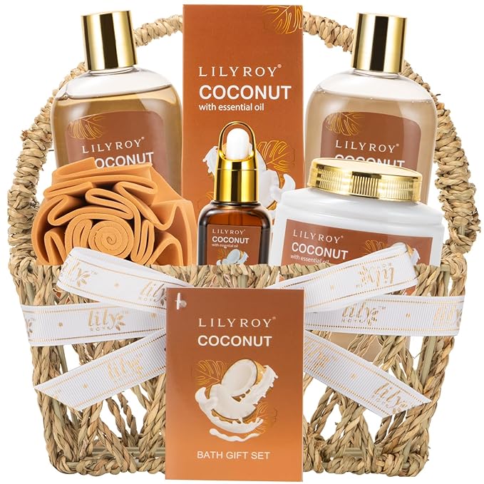 Christmas Gifts for Women - 7Pcs Luxury Bath and Body Gift Basket Set for Women & Men Perfect Gift | Mothers Day Gifts for Mom, Father's Day, Birthday Gifts for Her & Him, All Occasion Holiday Present