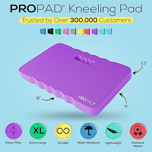 Thick Kneeling Pad, Garden Kneeler for Gardening, Bath Kneeler for Baby Bath, Kneeling Mat for Exercise & Yoga, Knee Pad for Work, Floor Foam Pad, Extra Large (XL) 18 x 11 x 1.5 Inches, Purple