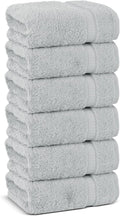 Chakir Turkish Linens | Hotel & Spa Quality 100% Cotton Premium Turkish Towels | Soft & Absorbent (6-Piece Hand Towels, Silver Gray)