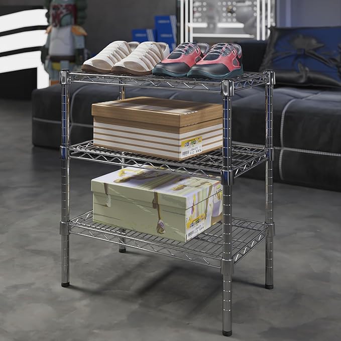 14" Deep x 24" Wide x 27" Height Wire Shelving Kit | 3-Tier | NSF Commercial Storage Rack Unit