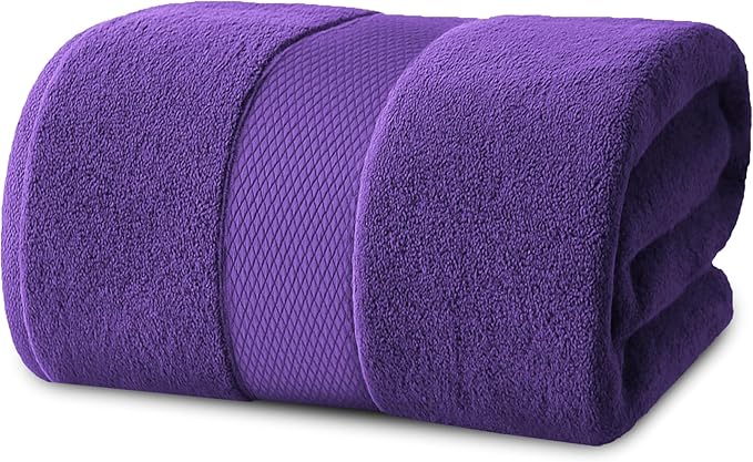 Infinitee Xclusives – Luxury Bath Sheets Towels – 1 Pack 600 GSM (35X70 Inches) – 100% Ring Spun Cotton Large Bath Towels for Bathroom (Profound Purple, Bath Sheets - Pack 1)