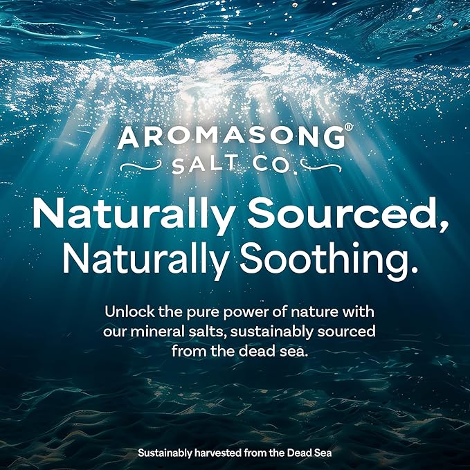 Aromasong Raw Magnesium Flakes for Bath + Dead Sea Salt for Soaking - 5 Lb Resealable Pack Magnesium Chloride Flakes - Organic Bath Salt Relaxing Mineral Soak (Packaging May Vary)