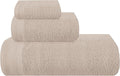 Ultra Soft 3 Pack Cotton Towel Set, Contains a Bath Towels 28x55 inch, a Hand Towels 16x24 inch & a Wash Coths 12x12 inch, Ideal Everyday use, Compact & Lightweight - Tan