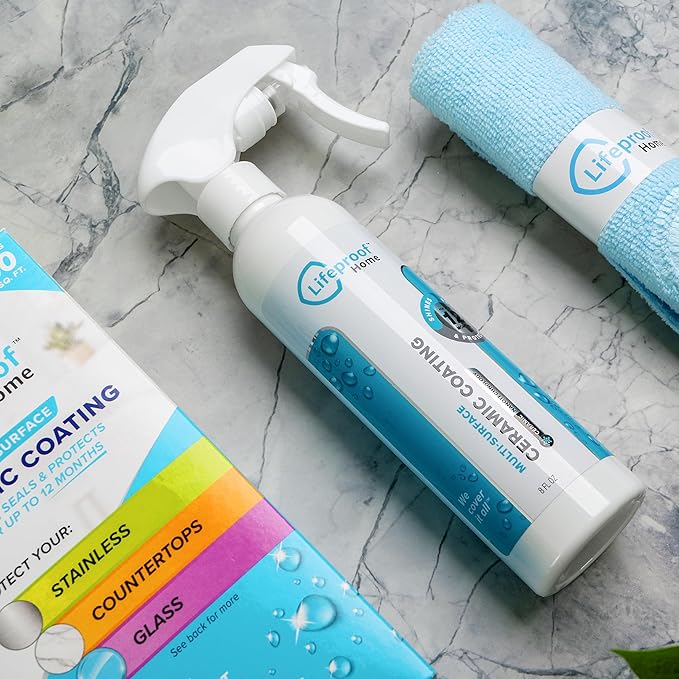 Lifeproof 2-Pack Ceramic Coating Spray Kit - Shine, Seal & Protect Kitchen & Bath Surfaces, Repels Stains & Grime