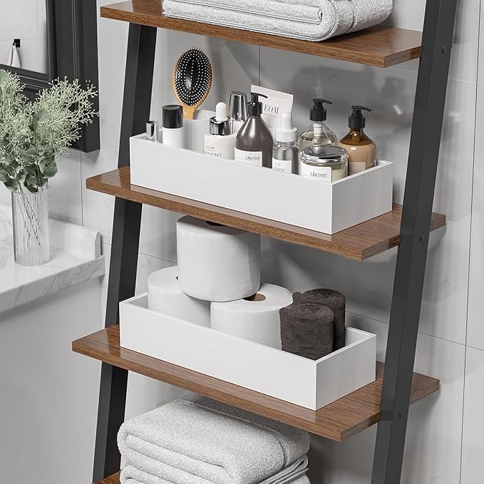 ZHWS Toilet Paper Basket, Bathroom Basket, Toilet Tank Tray for Storage Toiletries, Back of Toilet Organizer, Bathroom Vanity Tray for Makeup, Decorative Tray, Toilet Tank Basket 15" x 6" x 3 White