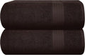 GLAMBURG Premium Cotton Oversized 2 Pack Bath Sheet 35x70-100% Pure Cotton - Ideal for Everyday use - Ultra Soft & Highly Absorbent - Machine Washable - Chocolate Brown