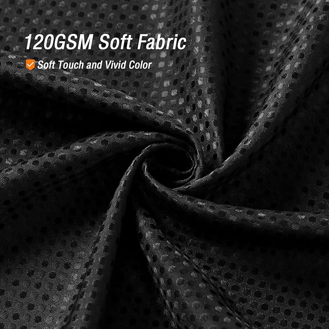 Gibelle Black Shower Curtain, Waffle Weave Textured Fabric Shower Curtain for Bathroom - Soft Cloth & Hotel Spa Luxury, Water Repellent, Machine Washable, 72X72, Black
