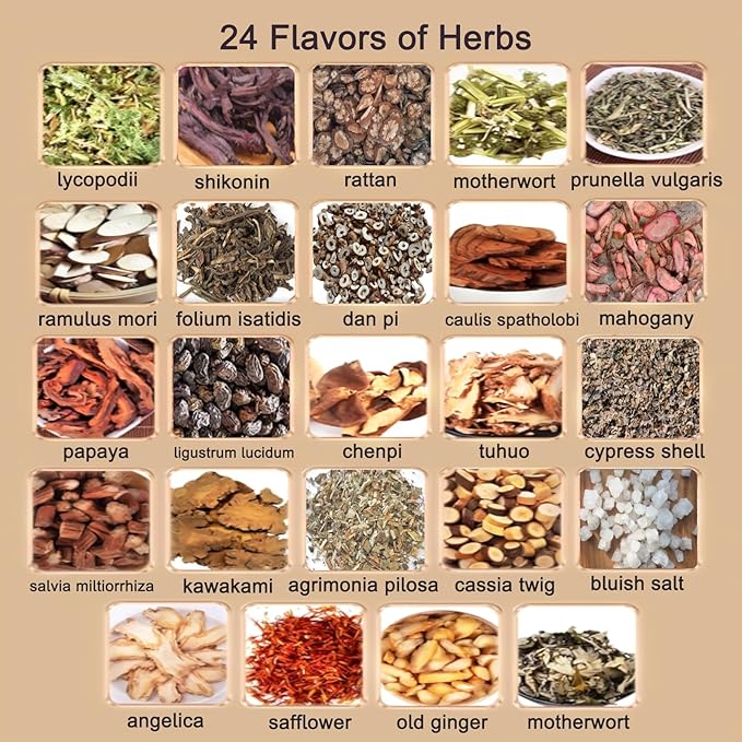 30 Pack Natural Plant Blend Detox Foot Soak Spa with Ginger - 900g Natural Chinese Herbs Foot Care and Foot Detox Soak for Home Wellness Routine 同仁堂艾草泡脚药包足浴包 (32 Ounce, 24 flavors)