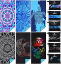 6 Pack Lightweight Thin Beach Towel Oversized 71"x32" Big Extra Large Microfiber Sand Free Towels for Adult Quick Dry Travel Camping Beach Accessories Gift Sea Turtle Tie Dye Mandala Elephant Skull