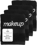 Black Makeup Remover Towels Set of 4, 100% Soft Cotton Reusable Luxury 4 Pcs Makeup Wipes for Face, Ideal for Salon, Bath, Hotel, Spa, Washcloths for Face Pack of 4 (12"X12")