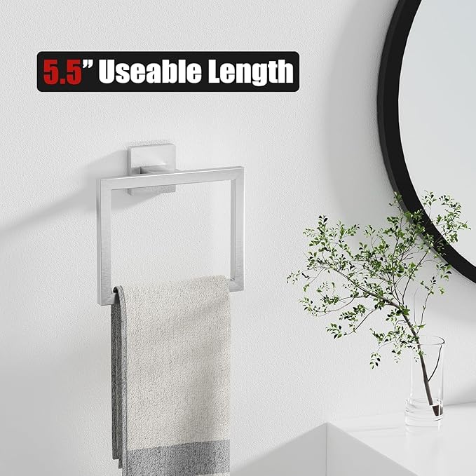20-Piece Brushed Nickel Bathroom Accessories Set – 23.6" Towel Bar, Towel Ring, Toilet Paper Holder & Hooks, Wall Mounted Bathroom Hardware, Rust & Corrosion-Resistant, Ideal for Modern Bathrooms