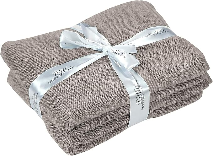 Hillfair 12-Piece Cotton Bath Towel Set - 600 GSM - Hotel Spa Towels - 2 Bath, 4 Hand, 6 Washcloths - Absorbent Soft Cotton - Khaki Stone