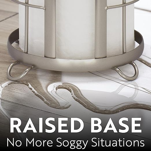 BROOKSTONE, Nickel Toilet Paper Holder, Freestanding Bathroom Tissue Organizer, Minimalistic Storage Solution, Modern & Stylish Design [Holds MEGA Rolls]