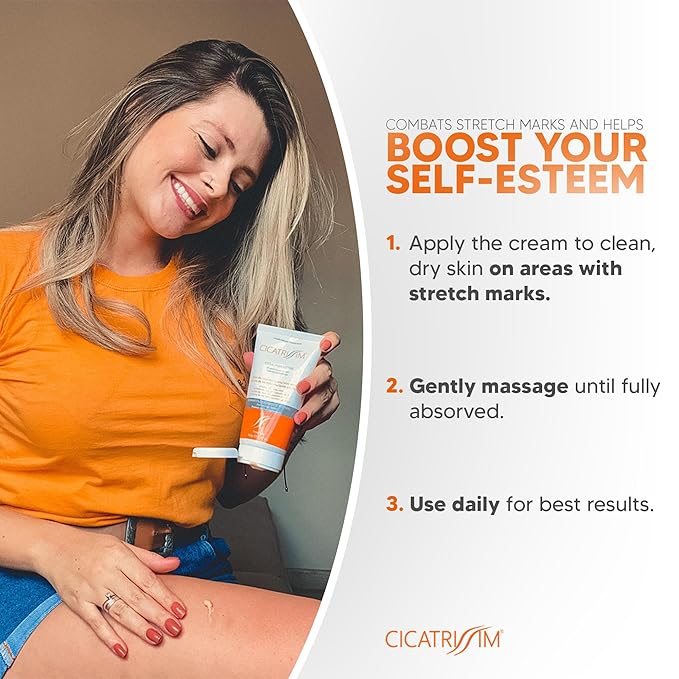 Cicatrissim Stretch Mark Cream for Red and White Striae - Softens Stretch Marks, Evens Skin Tone, and Firms Skin - All Skin Types - 150g