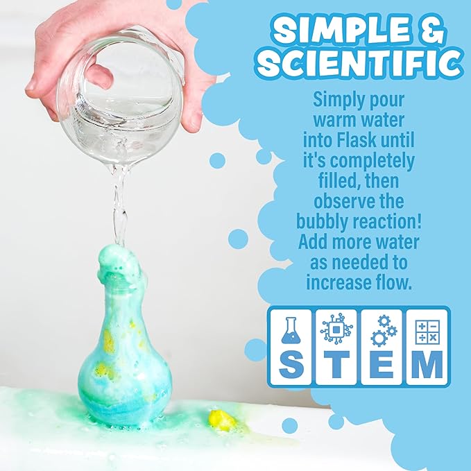 Tub Works® Kids Bath Bomb Potion™ Bath Toy, Variety 6 Pack | Nontoxic | Fizzes, Foams & Bubbles with an Eruption of Color | Interactive Bath Bombs | Fun Science Toddler Bath Toys