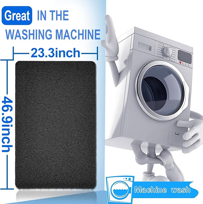 Shower Mats Non Slip for Elderly, 24x47’’Extra Lager Loofah Bath Mats for Shower, Non-Slip Bath for Elderly-Black