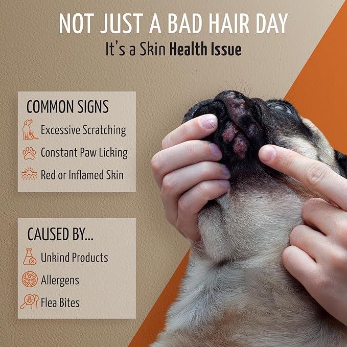 Tauro Pro Line Dog Shampoo Itchy Skin Relief - Soothes Dry, Sensitive Skin & Hot Spots, Natural Itch Relief Dog Wash, Gentle Pet Shampoo for Smelly Dogs, Cat & Puppy (Derma Care 13.5 Fl Oz)