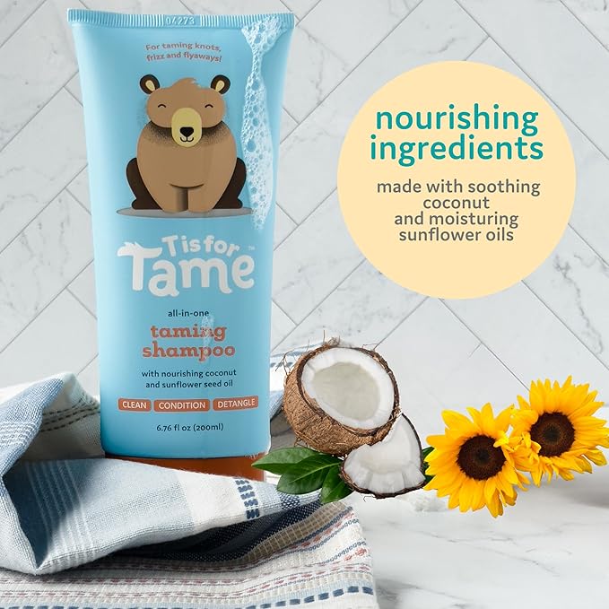 T is for Tame Baby Shampoo - Plant Based & All-Natural, Pediatrician and Dermatologist Tested, Specially Crafted for your Baby's Gentle Hair - Pack of 1