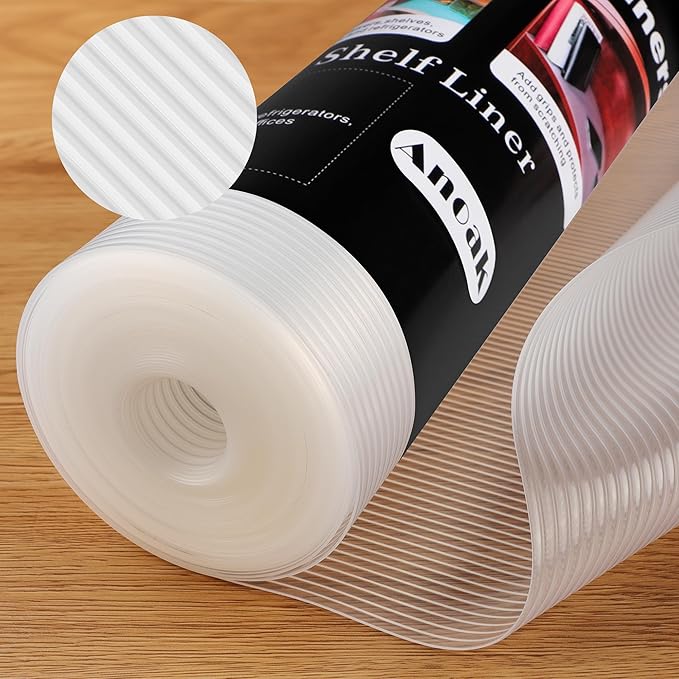 Anoak Shelf Liner, 14 Inches x 20 FT(240 Inch) Non-Slip Cabinet Liner, Washable Waterproof Durable Non Adhesive Shelf Liners for Kitchen, Drawer, Refrigerator