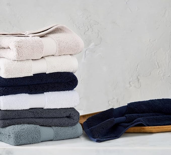 Delara 100% Organic Cotton Towels 650 GSM Plush Feather Touch Quick Dry Hand Towel, Pack of 6 GOTS Certified, Oeko-Tex Green Certified, Organic Cotton Hand Towel, 20"X30"
