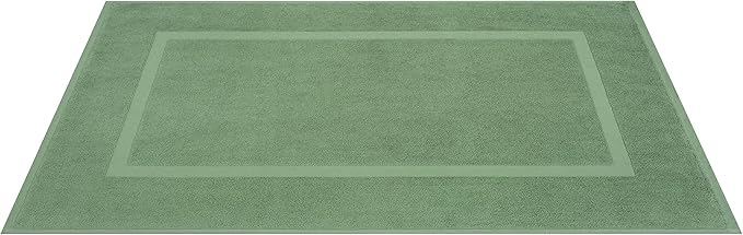 Cotton Paradise 100% Cotton Bath Mats for Bathroom Floor Set of 2 Pack, 20x34 Soft Absorbent Washable Quick Dry Tub Bathmat, Sage Green Towel Bath Mat