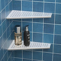 Corner Shower Shelf 2PCS, Trapezoid Shaped Bathroom Shelves 12'' for Tiled Wall, 304 Stainless Steel Grout in Shelf, No Drilling Needed (Silver)