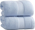 NY Loft 2 Pack Bath Sheet Towel Set | 100% Cotton | Absorbent Quick-Dry Oversize Bath Towels | Textured and Durable Cotton | Chambray Blue